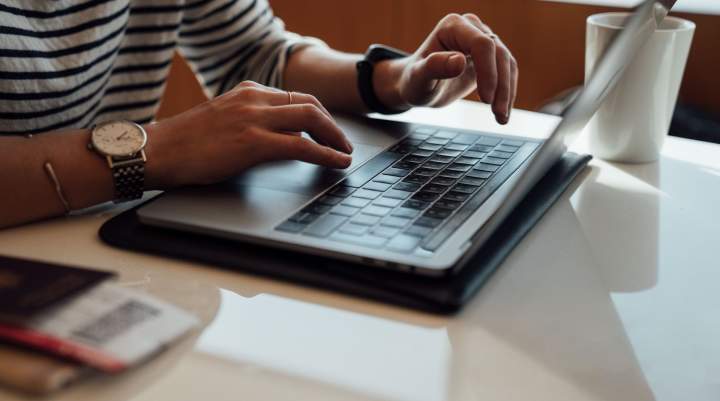 Woman on a laptop