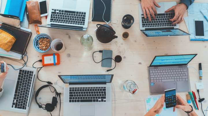 laptops on a table