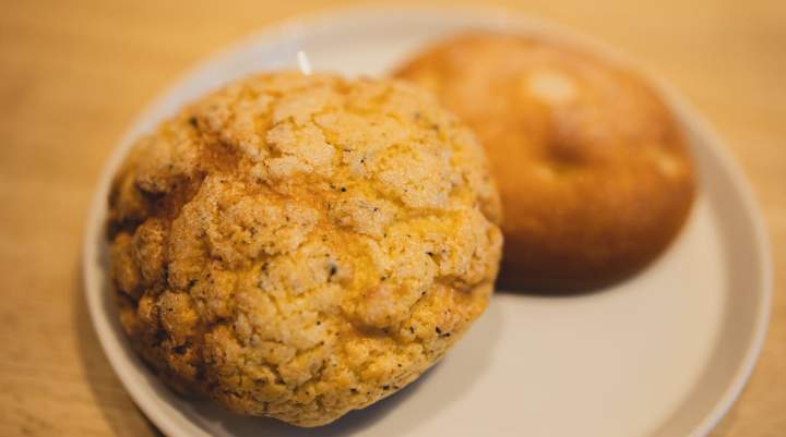 A picture of two cookies on a plate